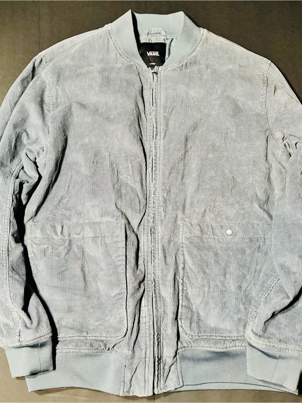 Vans Men's Light Blue Corduroy Bomber Jacket -